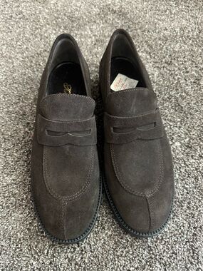Fieramosca & Co Suede Loafers 7.5 Italy NWOB Dark Brown Quiet Luxury